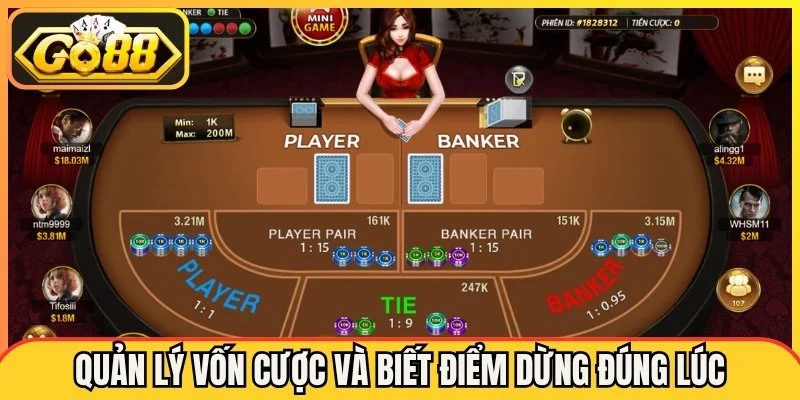 Quản lý nguồn vốn cá cược và biết điểm dừng đúng lúc