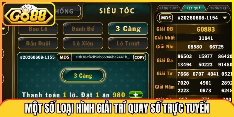 Một số loại hình giải trí quay số trực tuyến được yêu thích